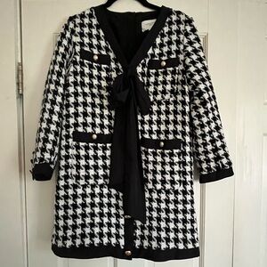 Tuckernuck Black and White Houndstooth Mini Dress